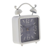 Max Retro Style Shabby Iron Clock  Home Desk Table Clock Ornament  White