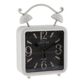 Max Retro Style Shabby Iron Clock  Home Desk Table Clock Ornament  White