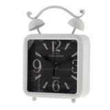 Max Retro Style Shabby Iron Clock  Home Desk Table Clock Ornament  White