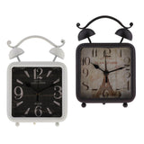 Max Retro Style Shabby Iron Clock  Home Desk Table Clock Ornament  White