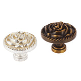 Maxbell Zinc Alloy Rose Flower Round Knobs Pull Handles with Screw Bronze