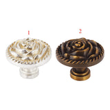 Maxbell Zinc Alloy Rose Flower Round Knobs Pull Handles with Screw Bronze