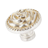 Maxbell Zinc Alloy Rose Flower Round Knobs Pull Handles with Screw Bronze