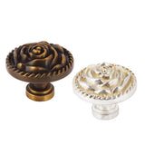 Maxbell Zinc Alloy Rose Flower Round Knobs Pull Handles with Screw Bronze