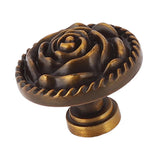 Maxbell Zinc Alloy Rose Flower Round Knobs Pull Handles with Screw Creamy Yellow