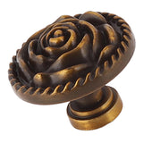 Maxbell Zinc Alloy Rose Flower Round Knobs Pull Handles with Screw Creamy Yellow