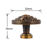 Maxbell Zinc Alloy Rose Flower Round Knobs Pull Handles with Screw Creamy Yellow