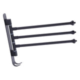 Max Bathroom Swinging Stainless Swivel Towel Rack 3 Bar Hanger Black Wall Mount