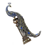 Max European Ornament Resin Sculpture Regal Peacock Perched on Urn Figurine