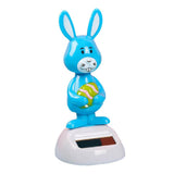 Max Solar Swing Animated Bobble Dancer Toy Table Desk Car Ornament Blue Rabbit