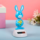 Max Solar Swing Animated Bobble Dancer Toy Table Desk Car Ornament Blue Rabbit