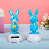 Max Solar Swing Animated Bobble Dancer Toy Table Desk Car Ornament Blue Rabbit