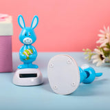 Max Solar Swing Animated Bobble Dancer Toy Table Desk Car Ornament Blue Rabbit