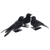 Max Lifelike Artificial Feathered Birds Crow Garden Halloween Decor Photo Props