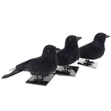 Max Lifelike Artificial Feathered Birds Crow Garden Halloween Decor Photo Props