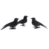 Max Lifelike Artificial Feathered Birds Crow Garden Halloween Decor Photo Props