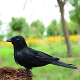 Max Lifelike Artificial Feathered Birds Crow Garden Halloween Decor Photo Props