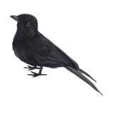 Max Lifelike Artificial Feathered Birds Crow Garden Halloween Decor Photo Props