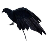 Max Lifelike Simulated Feathered Birds Crow Garden Halloween Decor Photo Props