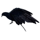 Max Lifelike Simulated Feathered Birds Crow Garden Halloween Decor Photo Props