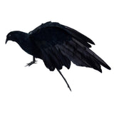 Max Lifelike Simulated Feathered Birds Crow Garden Halloween Decor Photo Props