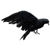 Max Lifelike Simulated Feathered Birds Crow Garden Halloween Decor Photo Props