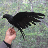 Max Lifelike Simulated Feathered Birds Crow Garden Halloween Decor Photo Props
