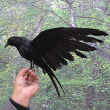Max Lifelike Simulated Feathered Birds Crow Garden Halloween Decor Photo Props