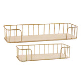 Max Golden Metal Wire Wall Mounted Storage Basket, 2 set, Large & Small