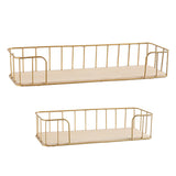 Max Golden Metal Wire Wall Mounted Storage Basket, 2 set, Large & Small