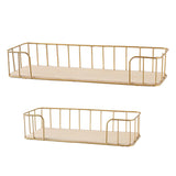 Max Golden Metal Wire Wall Mounted Storage Basket, 2 set, Large & Small