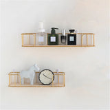 Max Golden Metal Wire Wall Mounted Storage Basket, 2 set, Large & Small