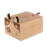 Max Wooden Mechanical Musical Storage Box Gift for Kids Cow