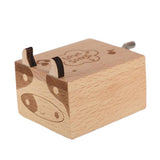 Max Wooden Mechanical Musical Storage Box Gift for Kids Cow