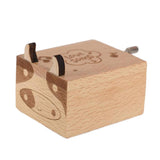 Max Wooden Mechanical Musical Storage Box Gift for Kids Cow