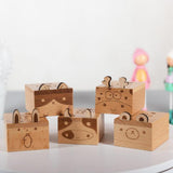 Max Wooden Mechanical Musical Storage Box Gift for Kids Cow