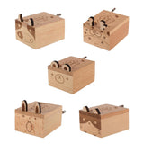 Max Wooden Mechanical Musical Storage Box Gift for Kids Cow