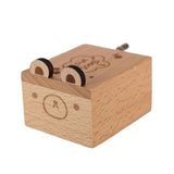 Max Wooden Mechanical Musical Storage Box Gift for Kids Bear