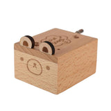 Max Wooden Mechanical Musical Storage Box Gift for Kids Bear