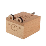Max Wooden Mechanical Musical Storage Box Gift for Kids Bear