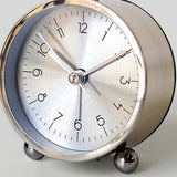 Max Nordic Style Alarm Clock Beside Bed Children Clock Silver