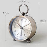 Max Nordic Style Alarm Clock Beside Bed Children Clock Silver