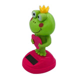 Max Solar Power Ornaments Swing Table Desk Car Decoration Green Frog Pink Heart