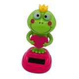 Max Solar Power Ornaments Swing Table Desk Car Decoration Green Frog Pink Heart