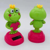 Max Solar Power Ornaments Swing Table Desk Car Decoration Green Frog Pink Heart