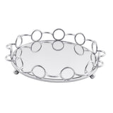 Max Mirrored Candle Holder Plate Vanity Jewerly Tray Snack Display Pan Silver