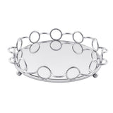 Max Mirrored Candle Holder Plate Vanity Jewerly Tray Snack Display Pan Silver