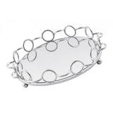 Max Mirrored Candle Holder Plate Vanity Jewerly Tray Snack Display Pan Silver