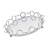 Max Mirrored Candle Holder Plate Vanity Jewerly Tray Snack Display Pan Silver