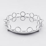 Max Mirrored Candle Holder Plate Vanity Jewerly Tray Snack Display Pan Silver